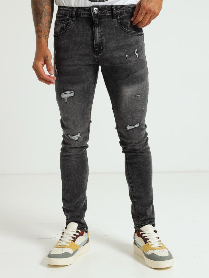 Rip N Repair Super Skinny Denim Jean - Black