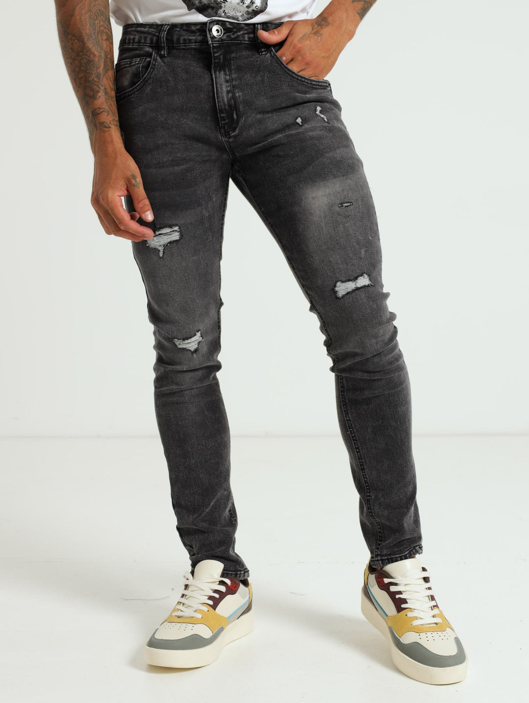 Rip N Repair Super Skinny Denim Jean - Black