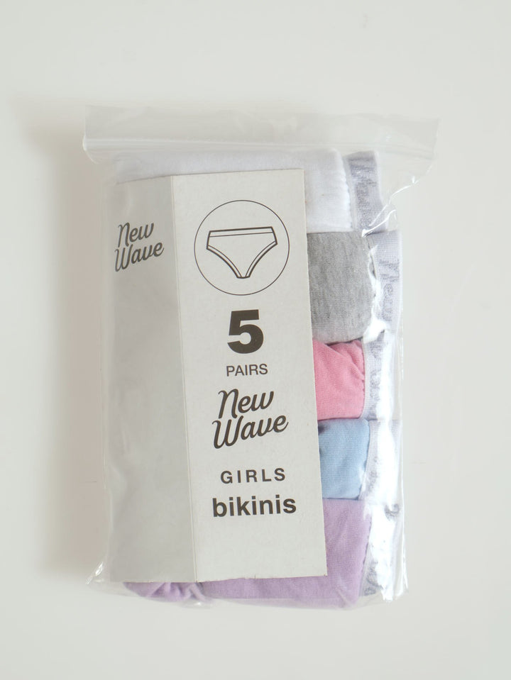 Girls 5 Pack Plain Panties