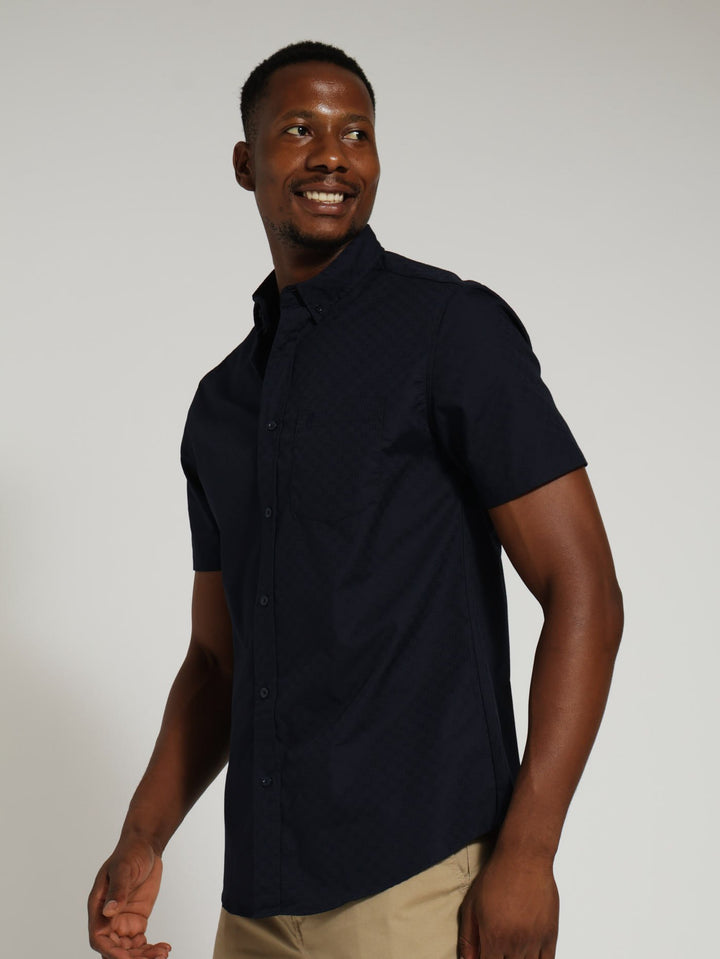 Check Woven Shirt - Navy