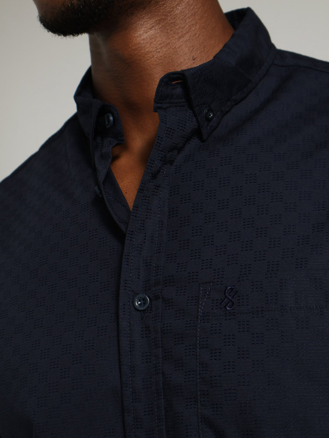 Check Woven Shirt - Navy