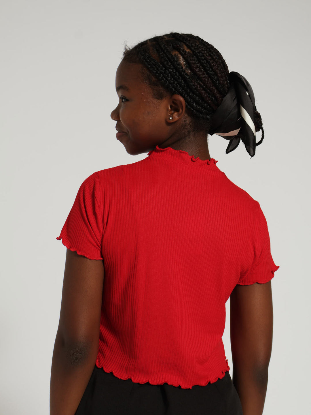 Girls Rib Tee - Red