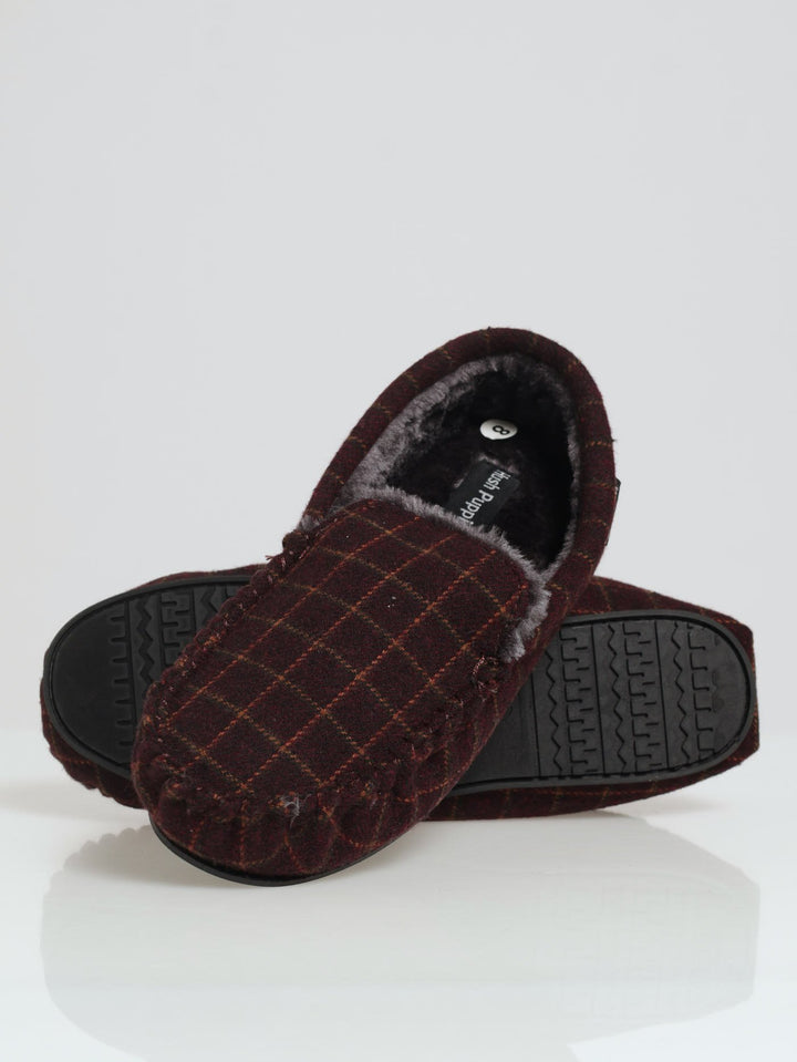 Kozy Closed Back Faux Fur Lined Slipper - Burgundy