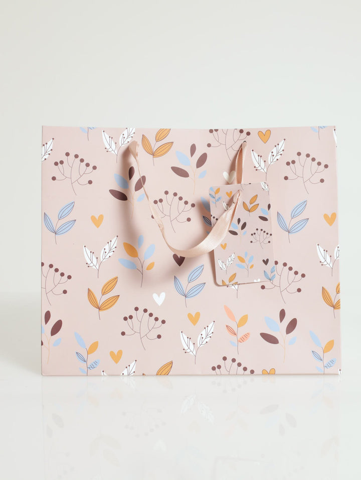 Floral Gift Bag - Small - Beige