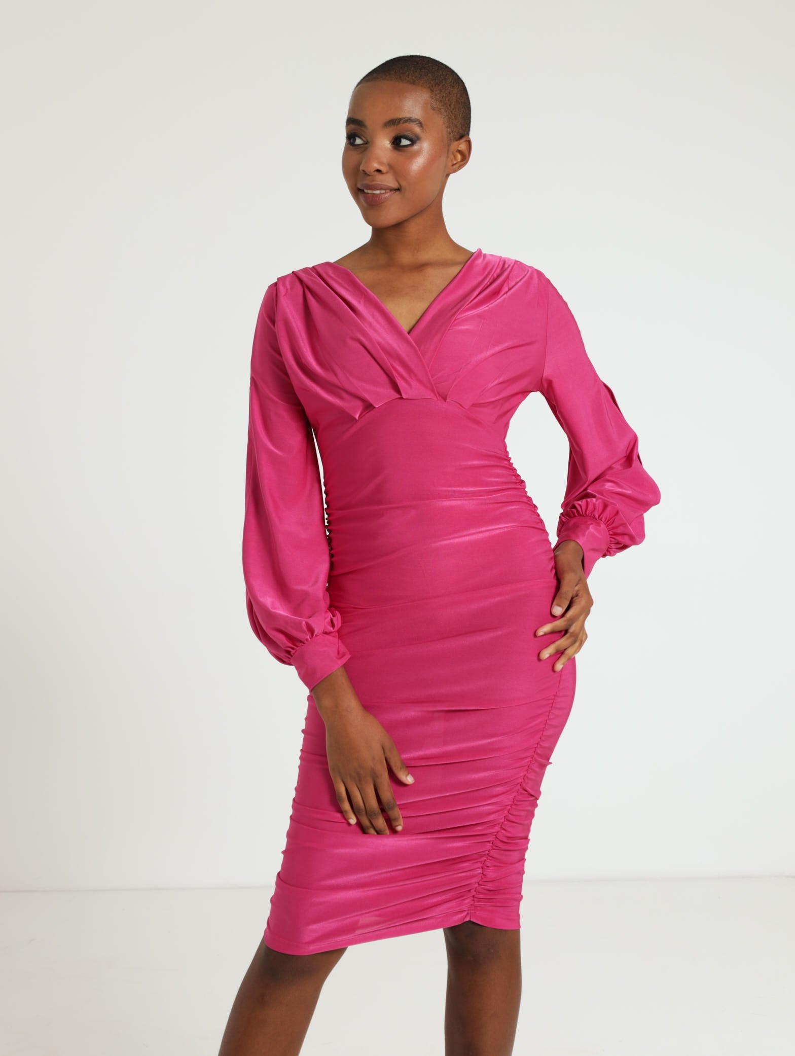 Long sleeve slinky dress hotsell