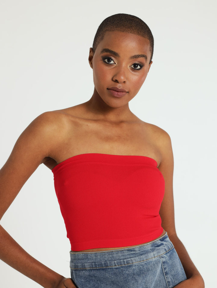 Seamless Boobtube Top - Red