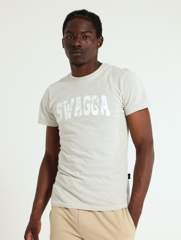 Basic Print Tee - Light Grey