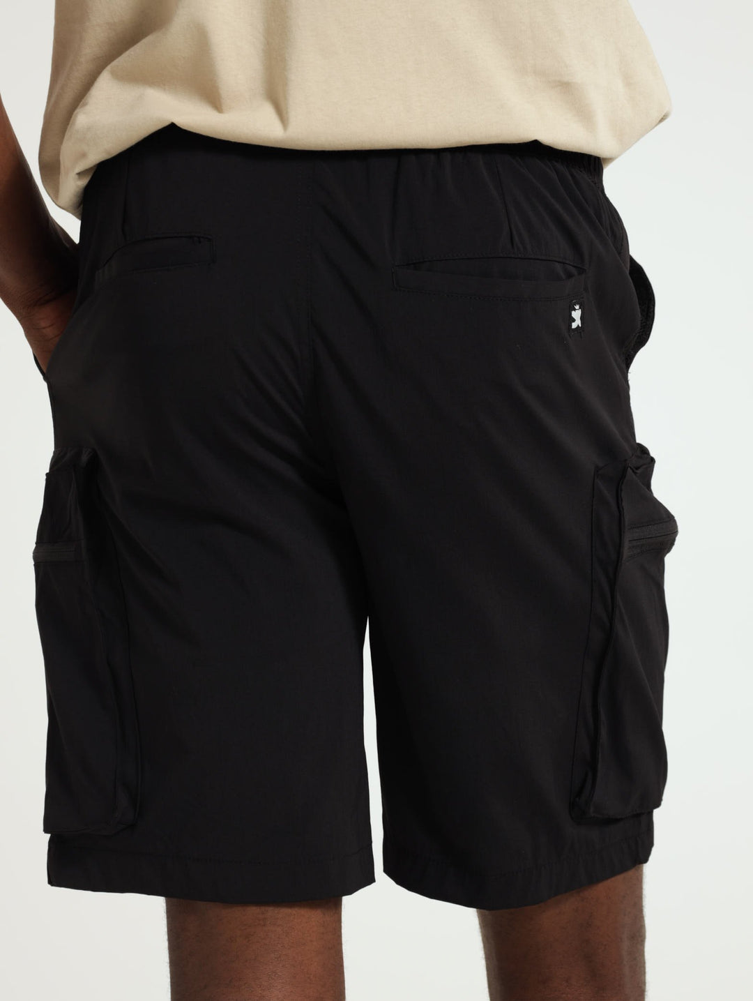 Zip Pocket Utility Shorts - Black