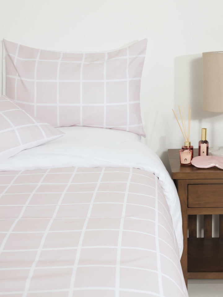 Checkerboard Duvet - Pink