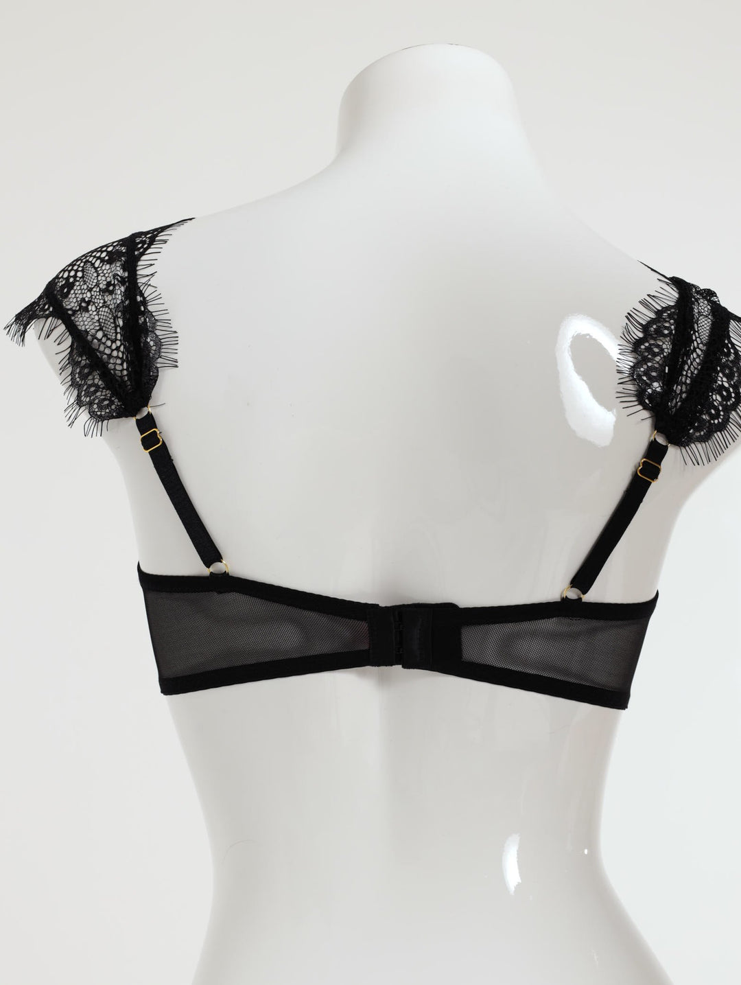 Eyelash Lace Non Padded Bra - Black