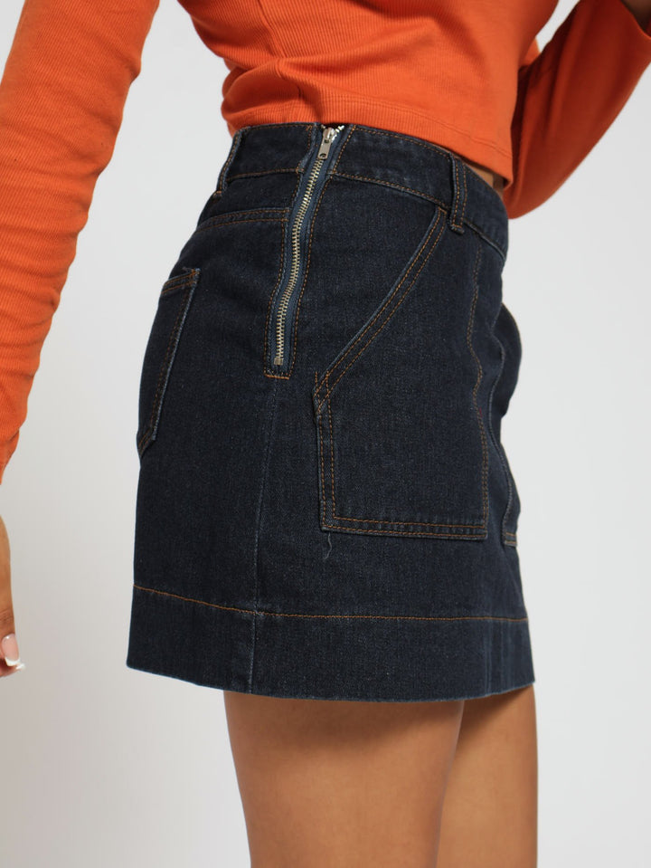 Denim Skirt - Ink