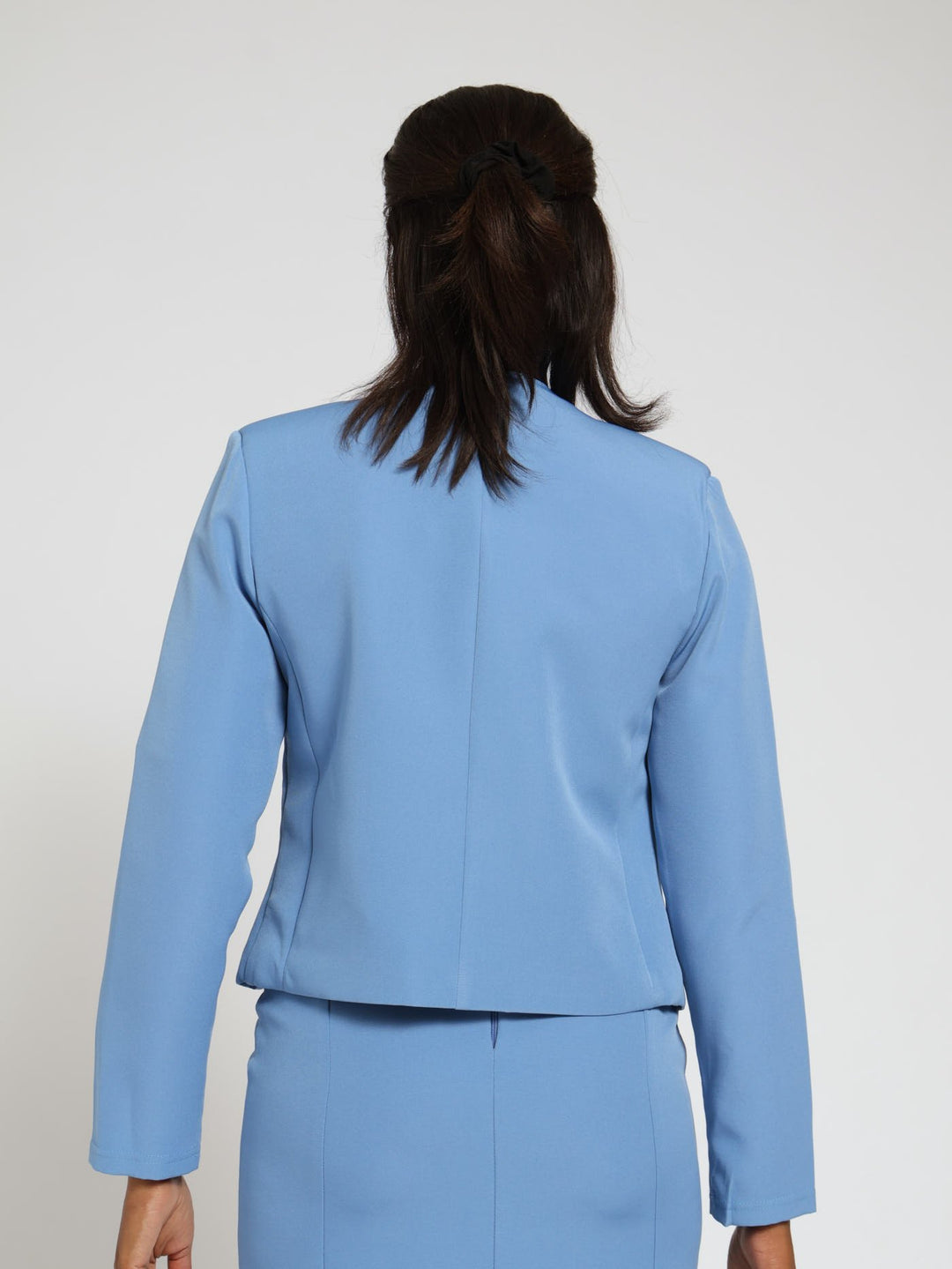 Collarless Blazer - Light Blue