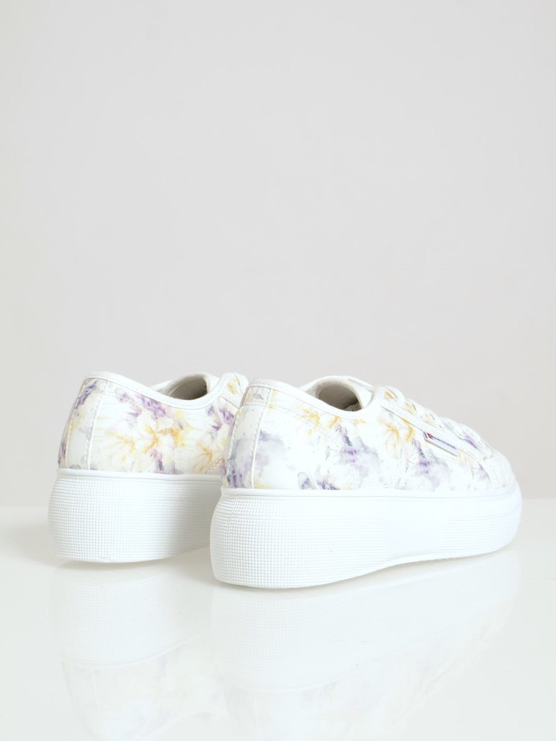 Lace Up Floral Sneaker - White