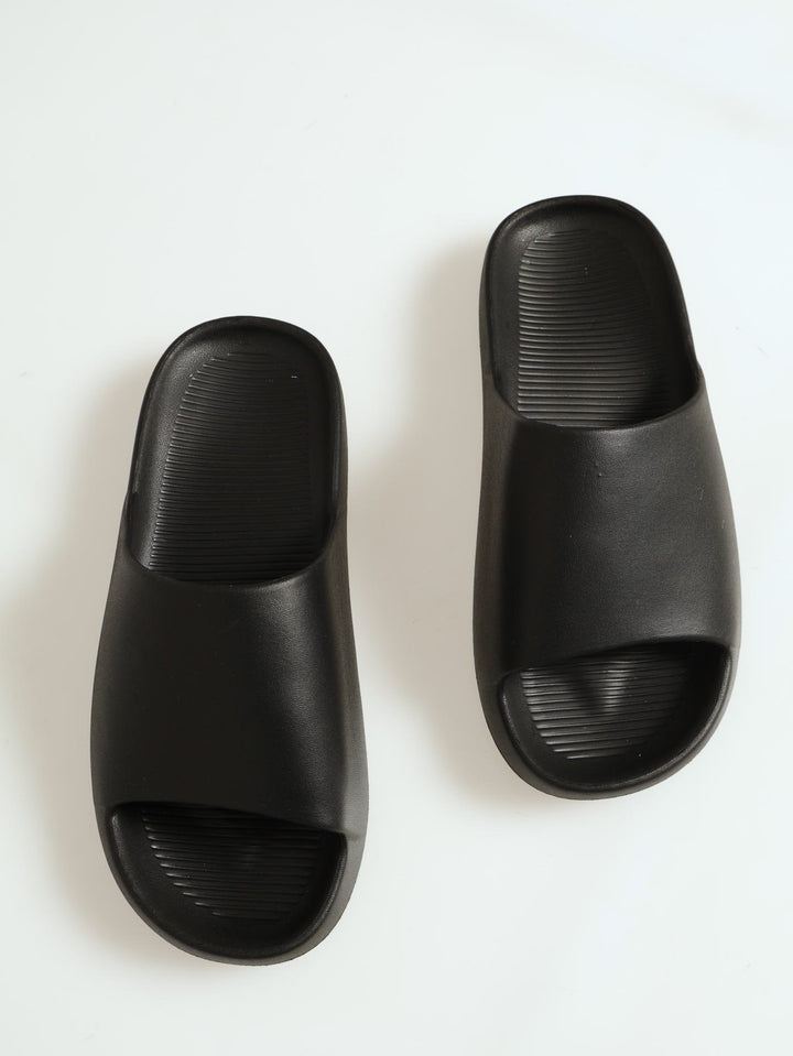 Plain Upper Moulded Slide - Black