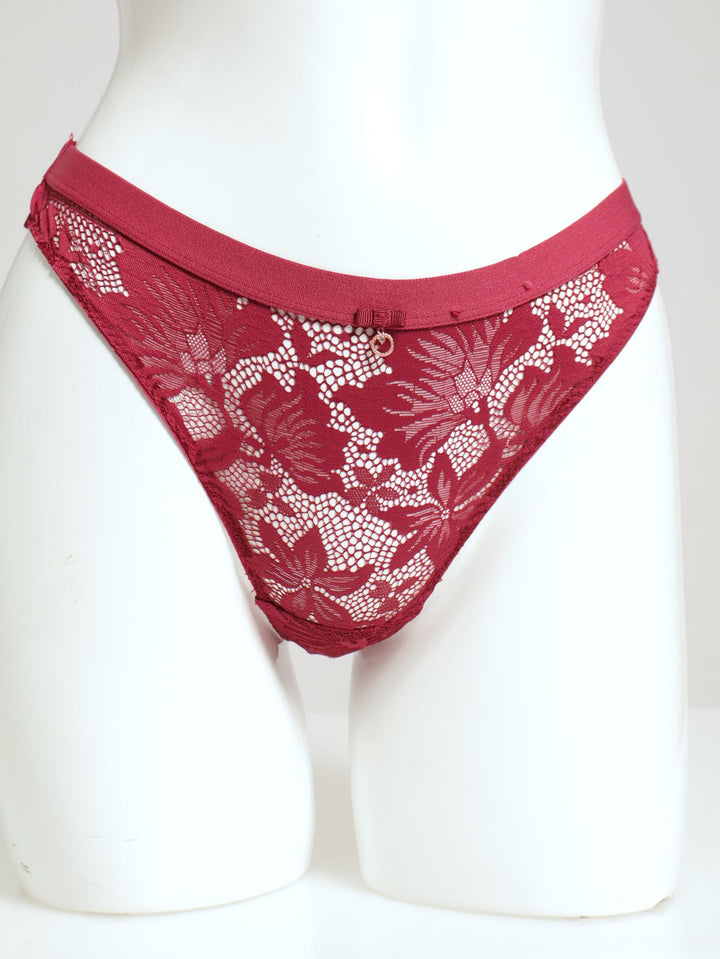 Full Lace Thong - Deep Red