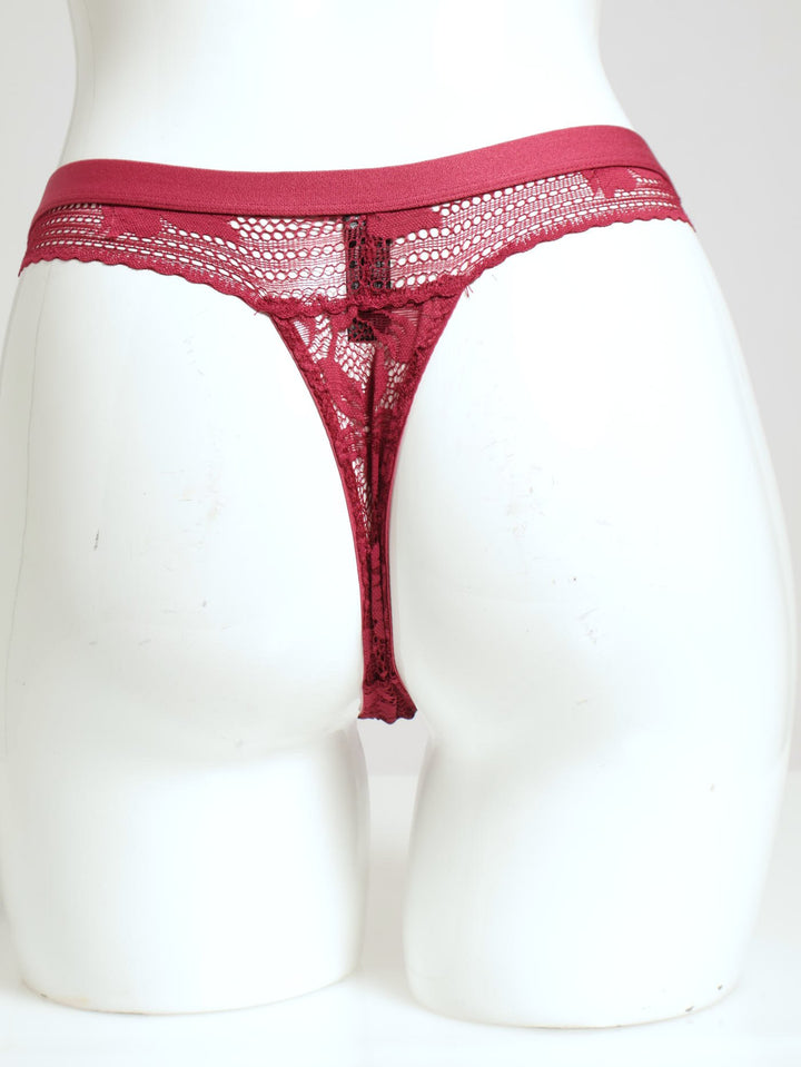 Full Lace Thong - Deep Red