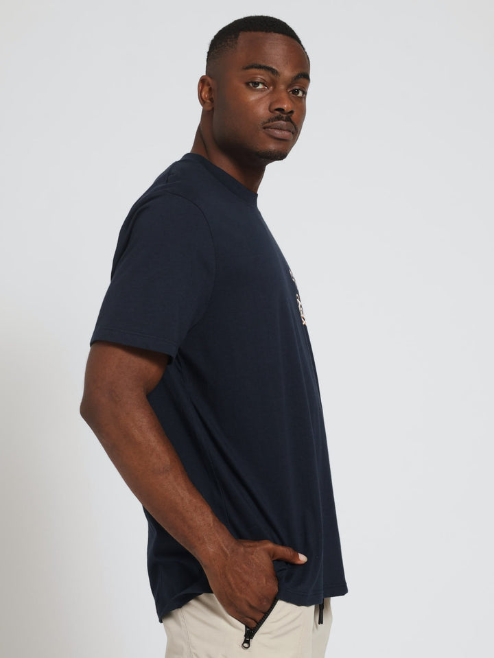 Dragon Body Ink Front & Back Print Tee - Navy