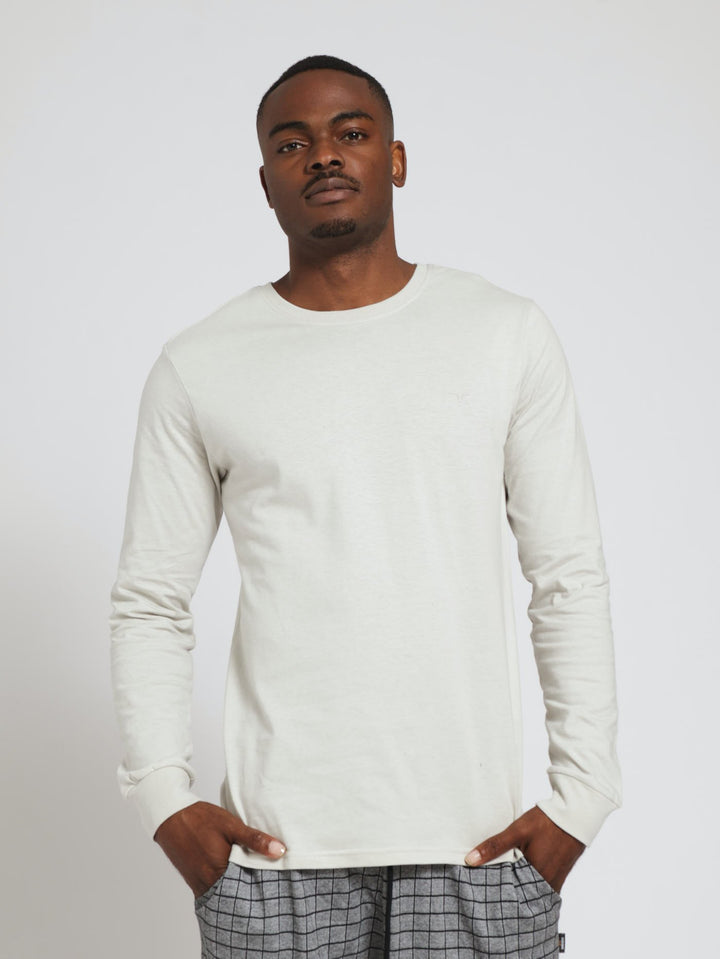 Long Sleeve Crew Cuff Tee - Grey