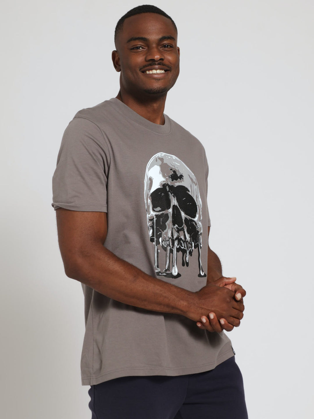 Retro Skull Tee - Dark Grey