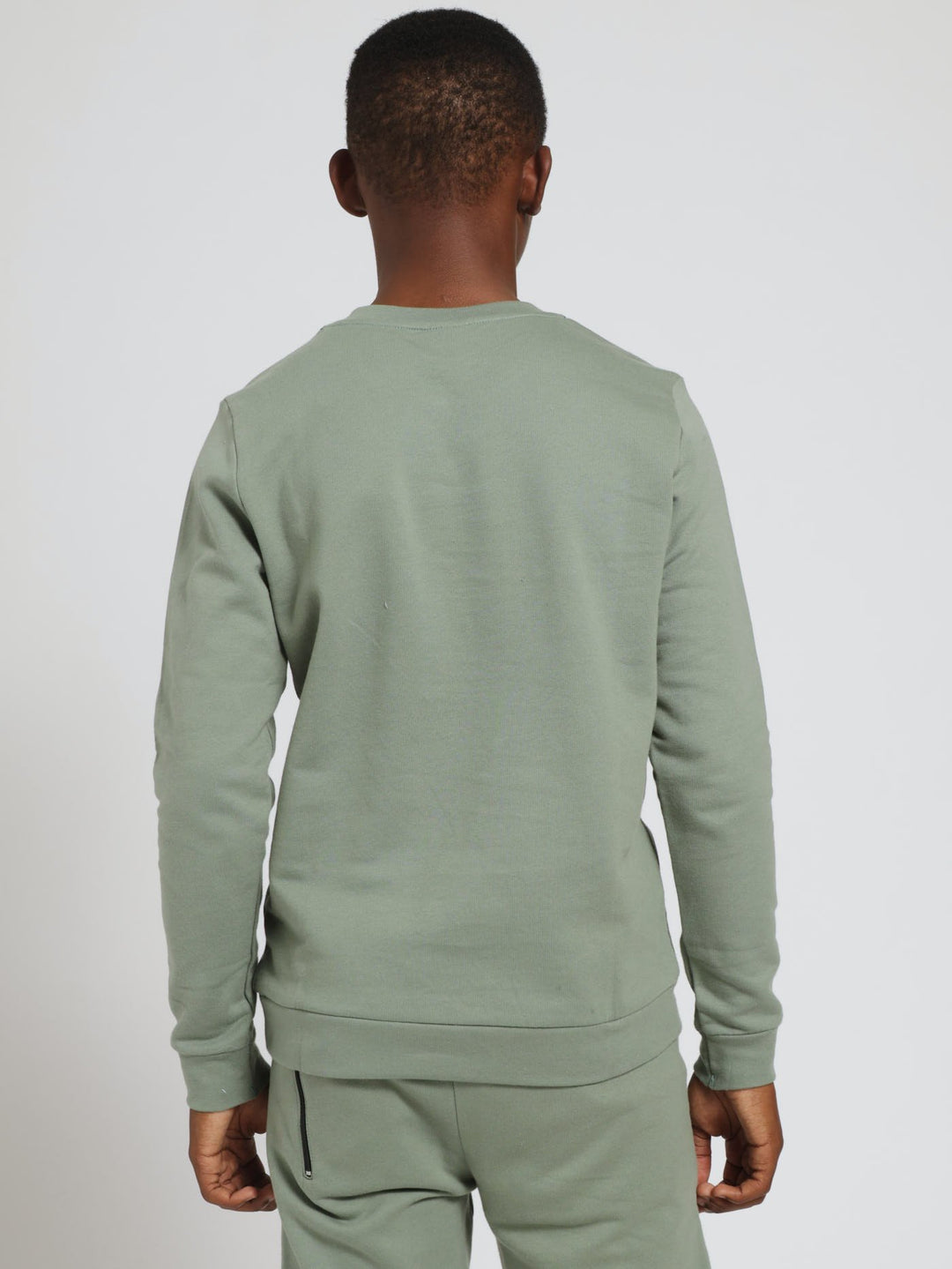 Boys Front Pocket Crew Neck Top - Green