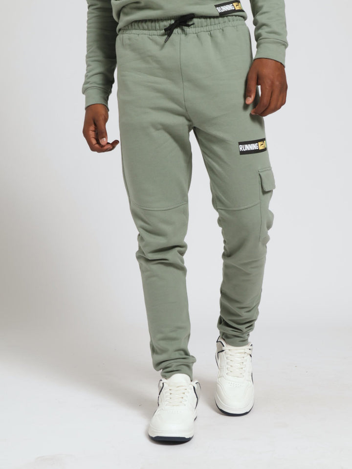 Boys Front Pocket Fleece Jogger - Green