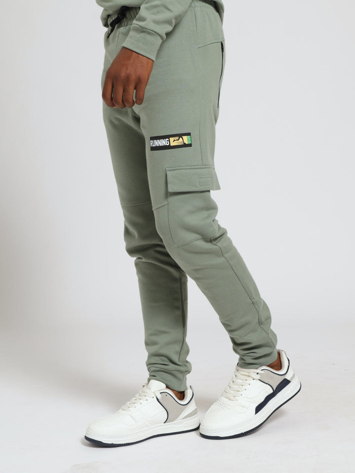 Boys Front Pocket Fleece Jogger - Green