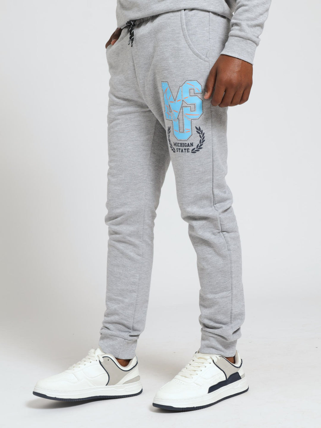 Boys Varsity Print Jogger - Light Grey