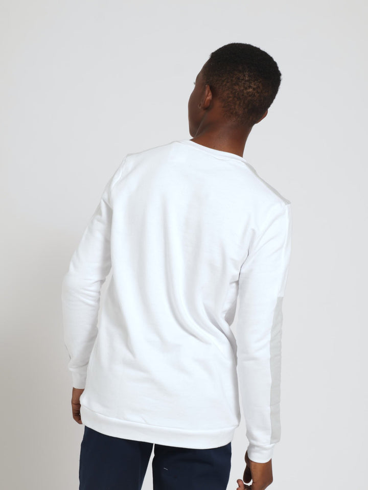 Boys Pocket Detail Crew Neck Top - White