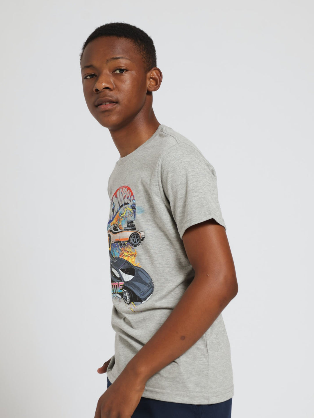 Boys Extreme Hot Wheels Tee - Grey Melange