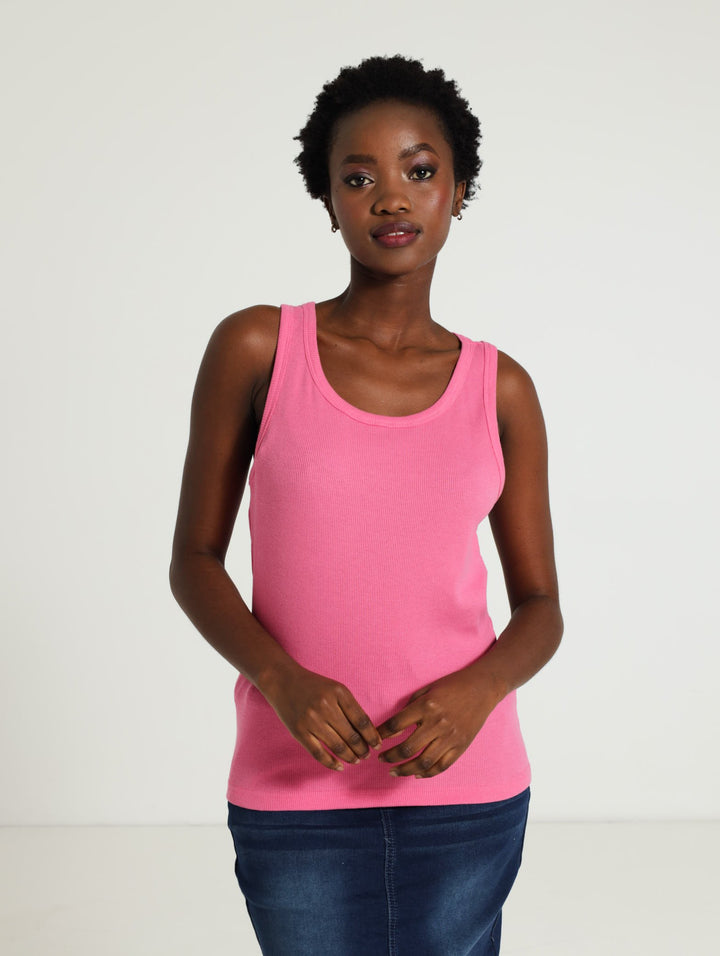 Ribbed Tank Top - Pink