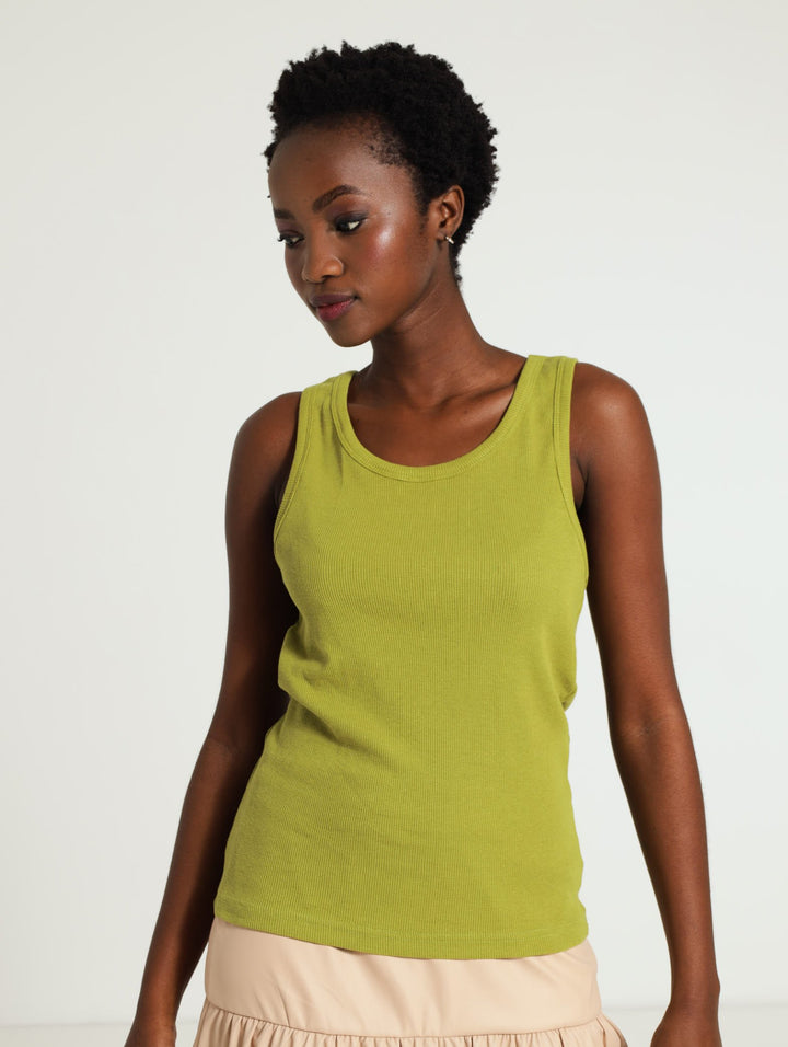 Ribbed Tank Top - Chartreuse