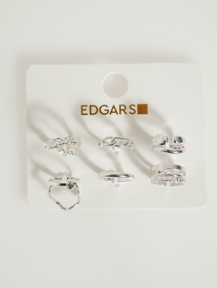 10 Pack Ring Set - Silver
