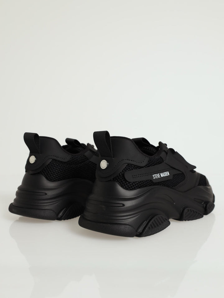 Possession Lace-Up Chunky Sportie Sneaker - Black