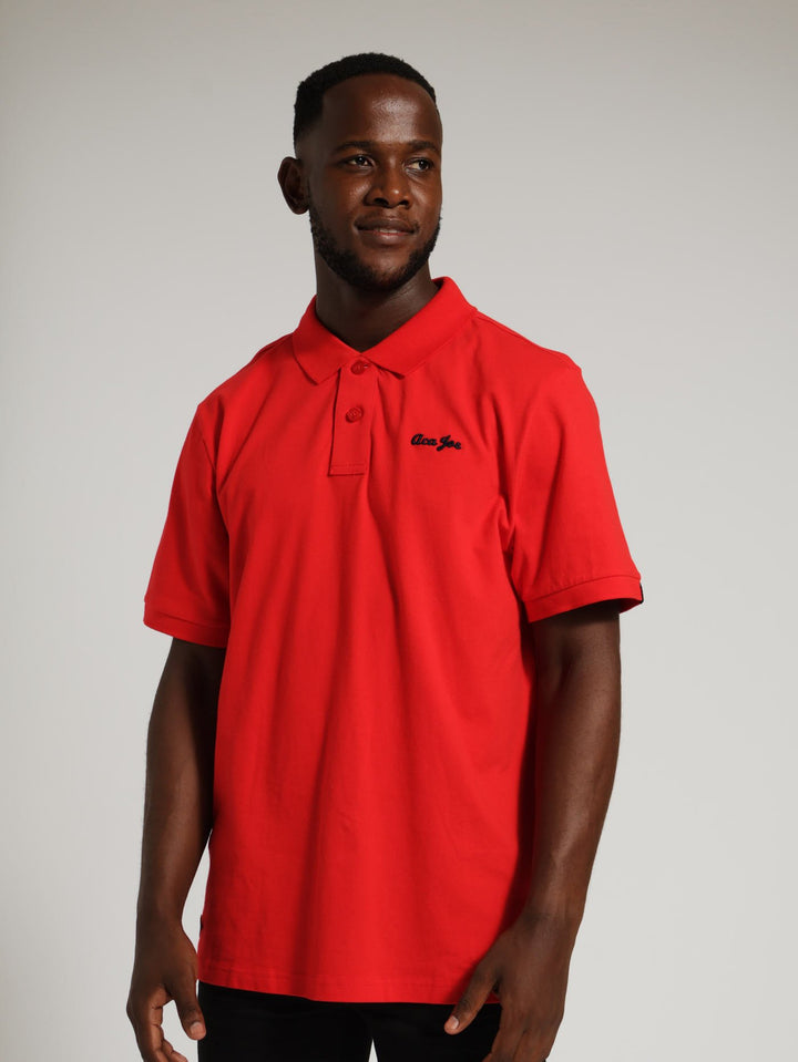 Logo Embroidey Golfer - Red