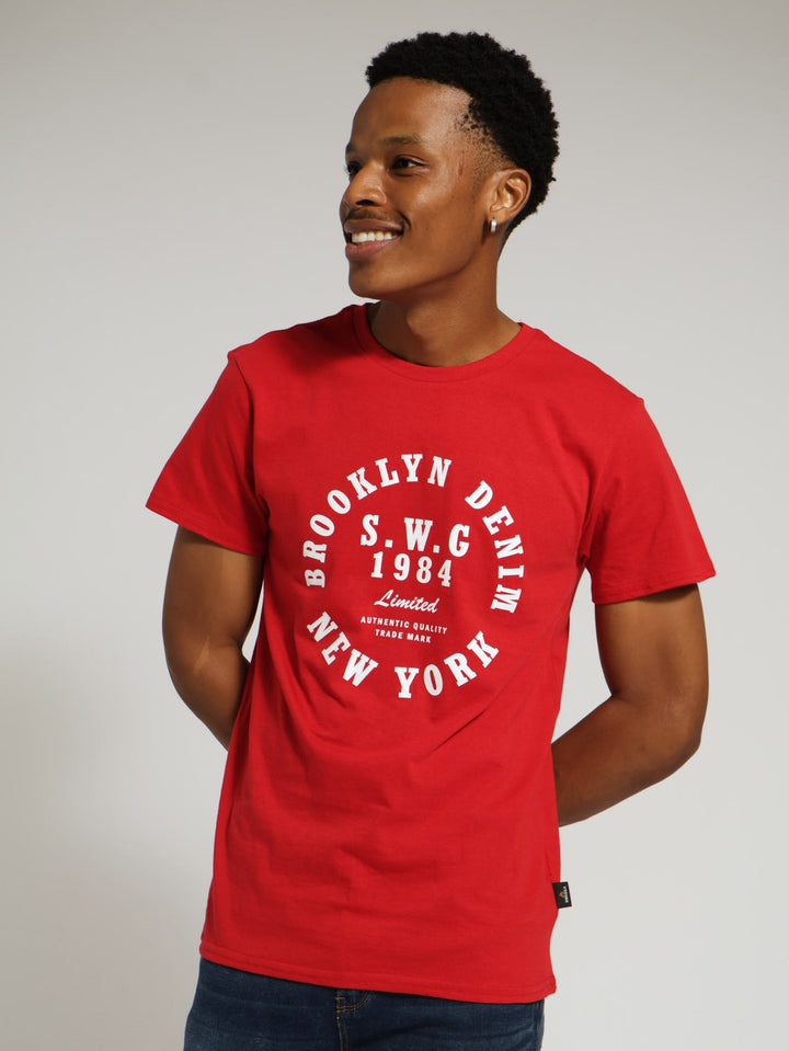 Basic Print Tee - Red