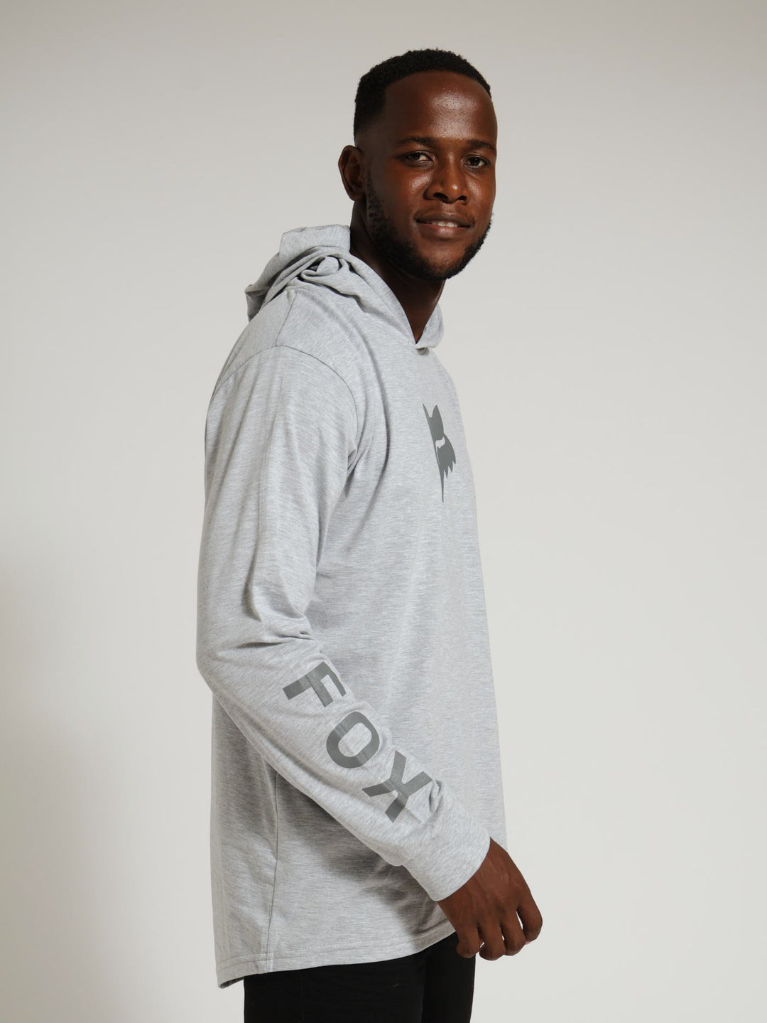 Long Sleeve Tranzition Hooded Tee - Grey Melange