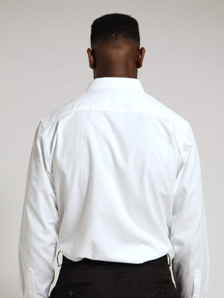 Contrast Textured Shirt - White