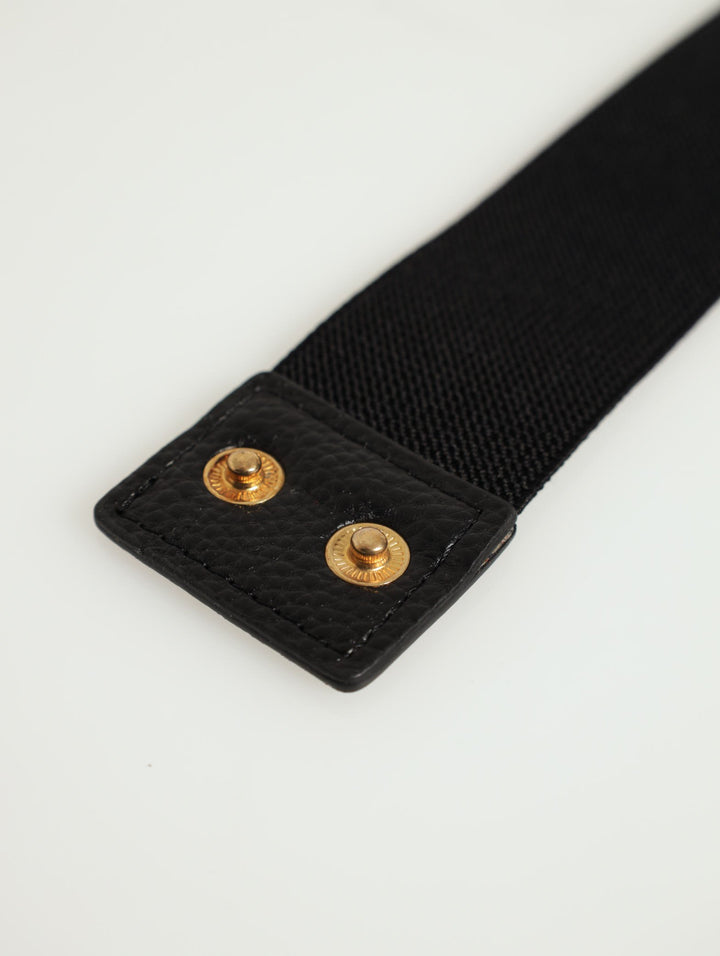 Gold Chain Waist Belt - Black