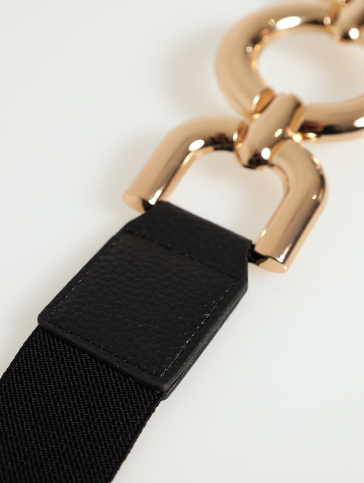 Gold Chain Waist Belt - Black