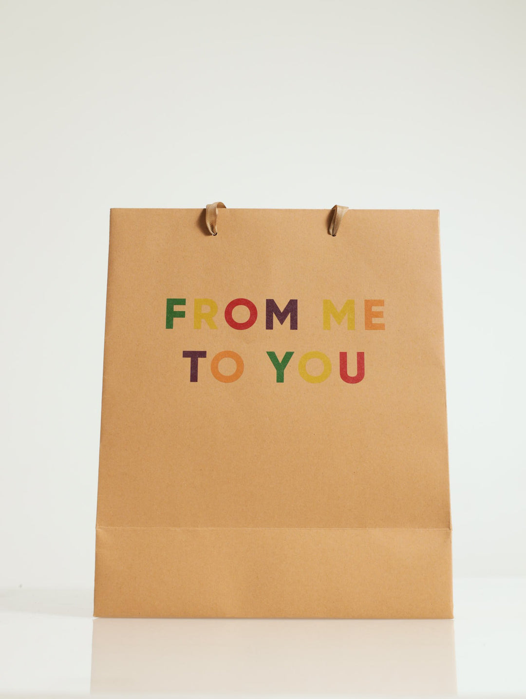 From Me To You Slogan Gift Bag - Brown