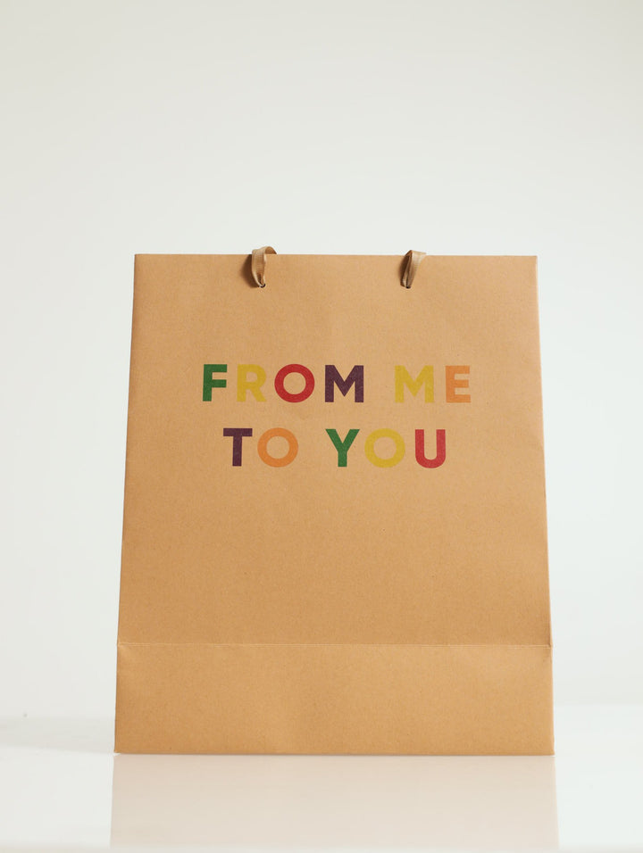 From Me To You Slogan Gift Bag - Brown