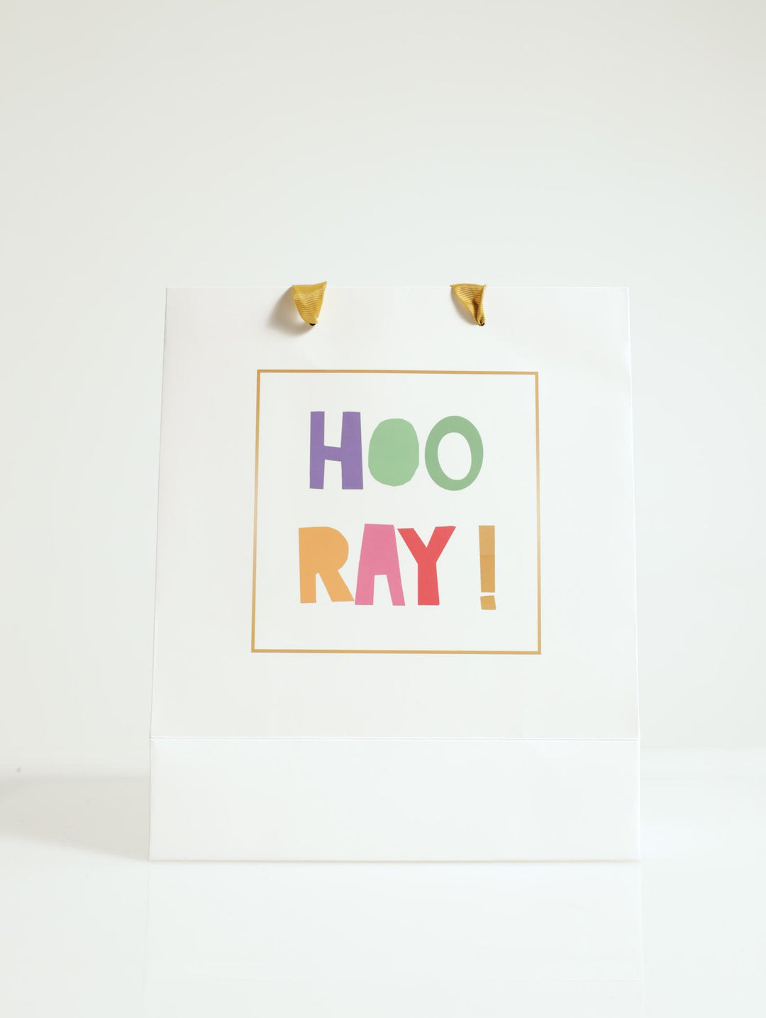 Hooray Slogan Gift Bag - White