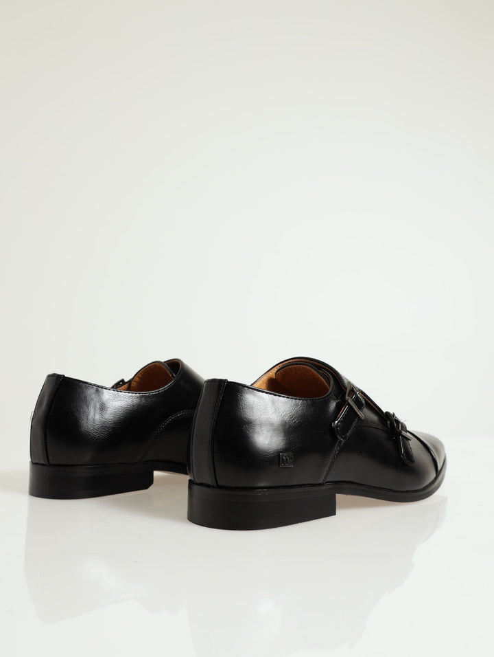 Grazie Toe Capped Monk Slip On - Black