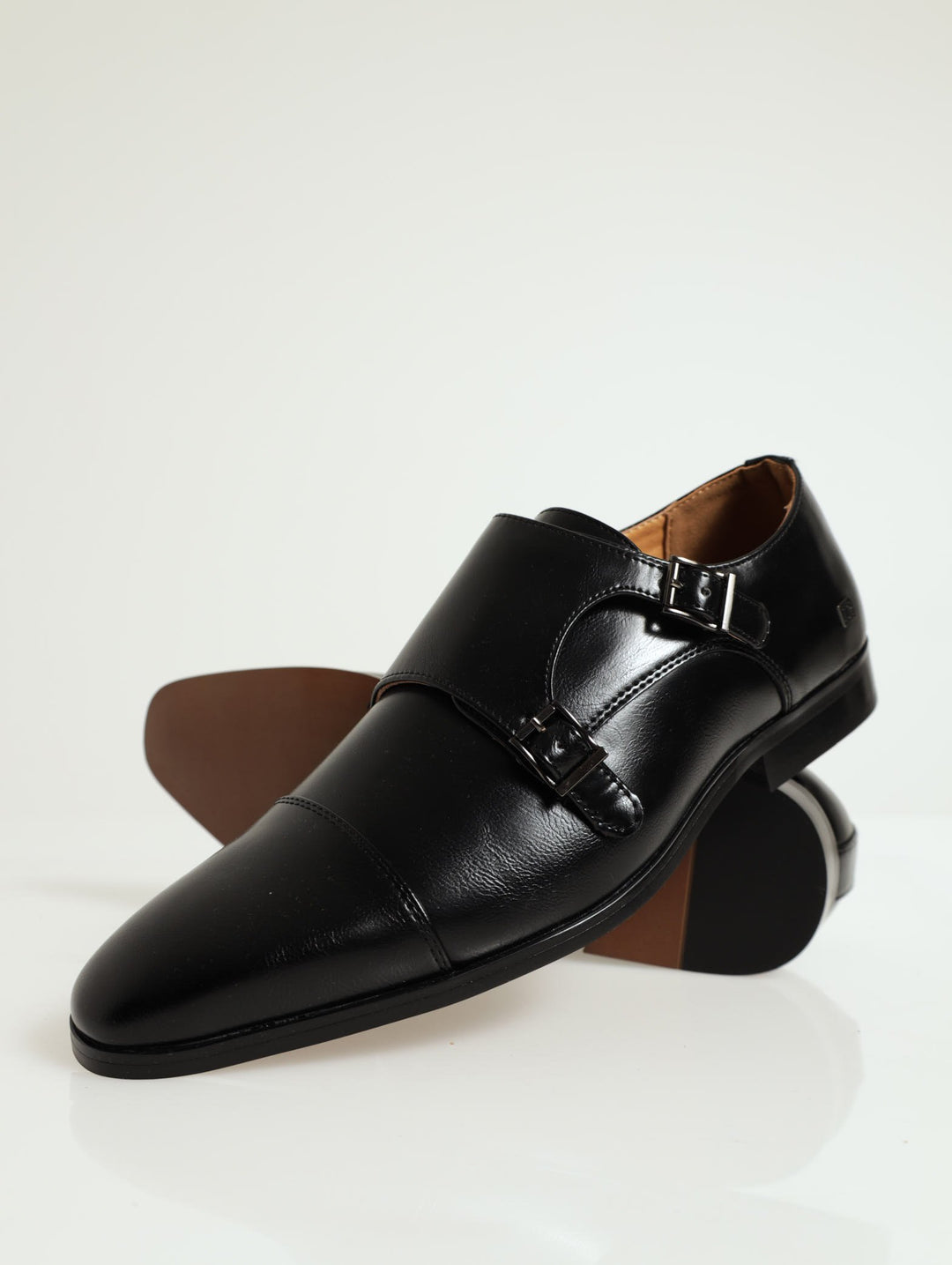 Grazie Toe Capped Monk Slip On - Black