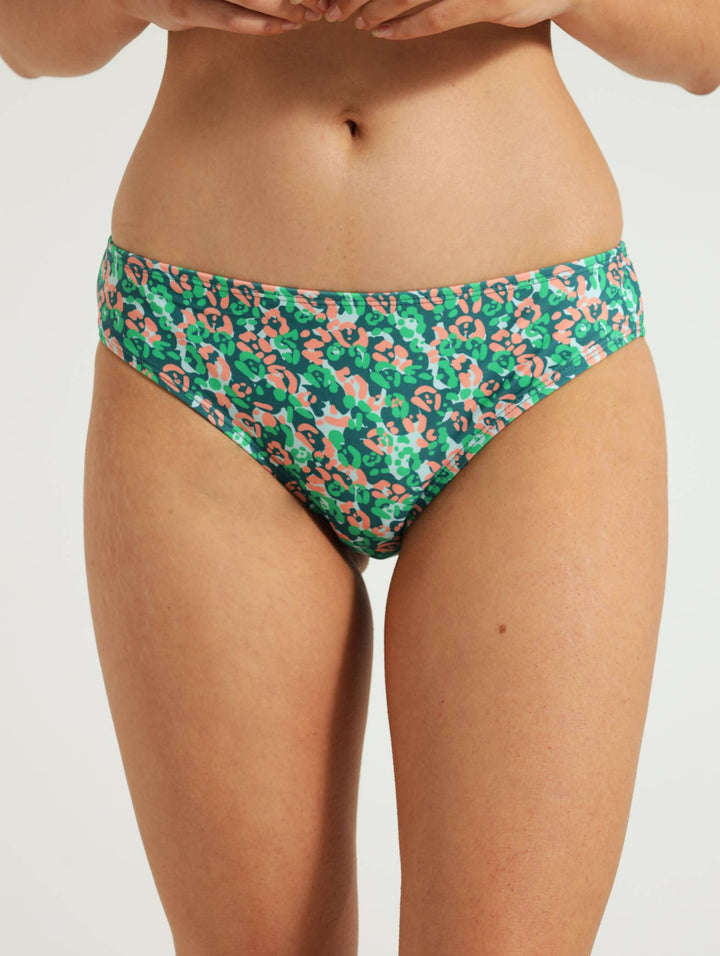 Printed Hi-Cut Bikini Bottom - Green