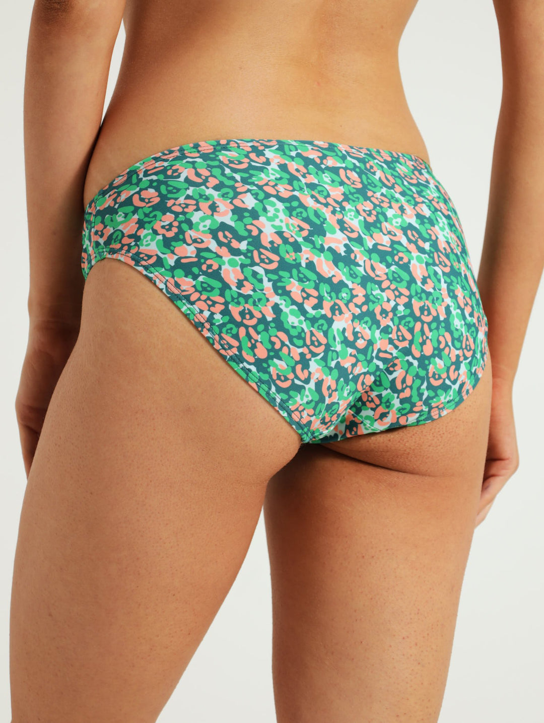 Printed Hi-Cut Bikini Bottom - Green