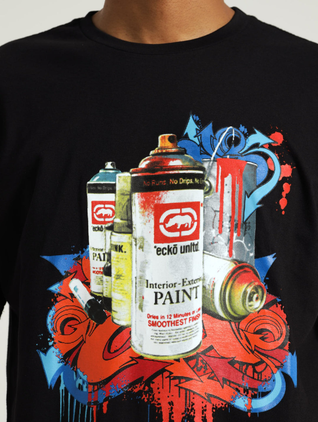 Spray Can Graphite Printed Tee - Black