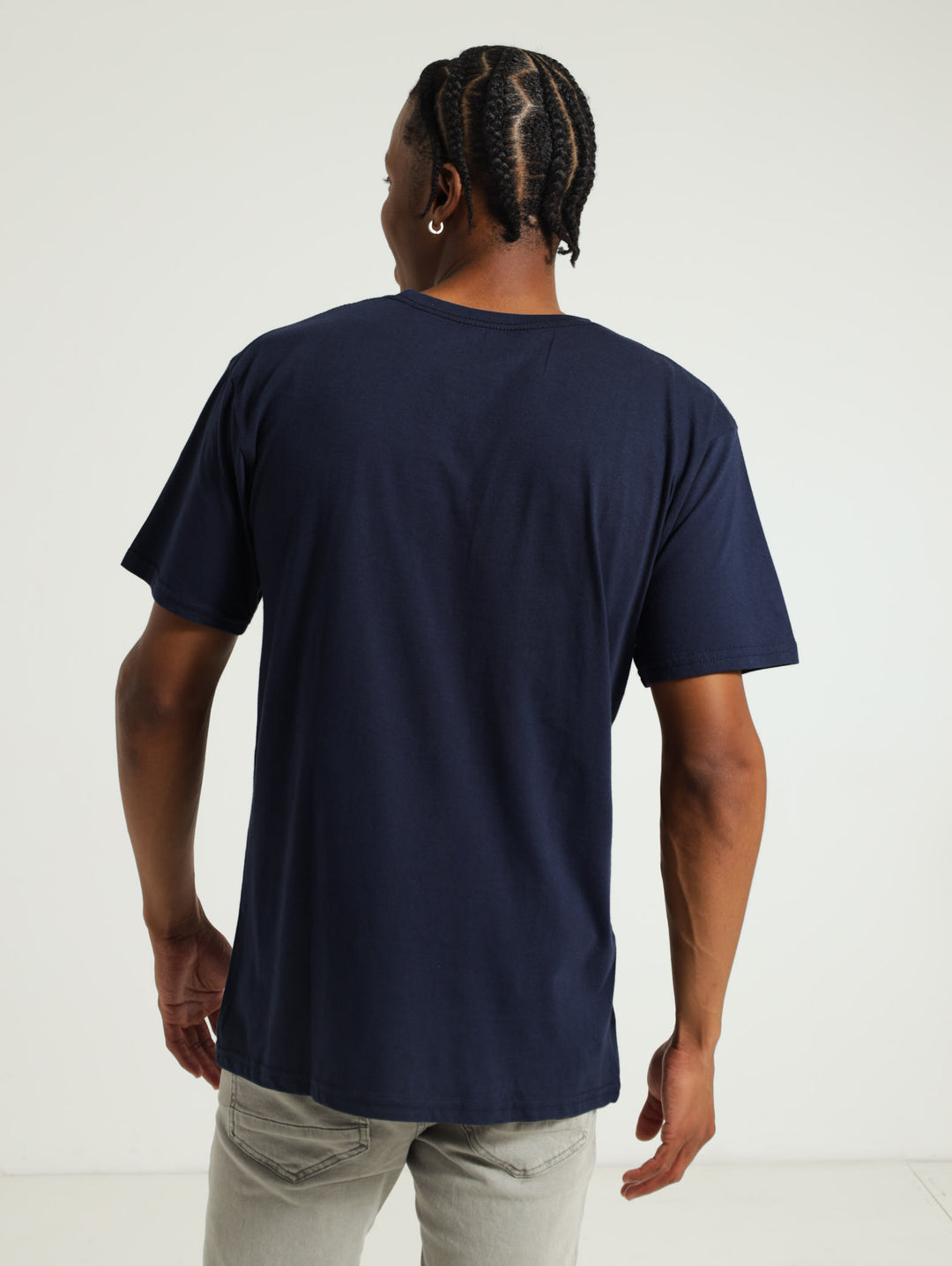 Chest Print Tee - Navy