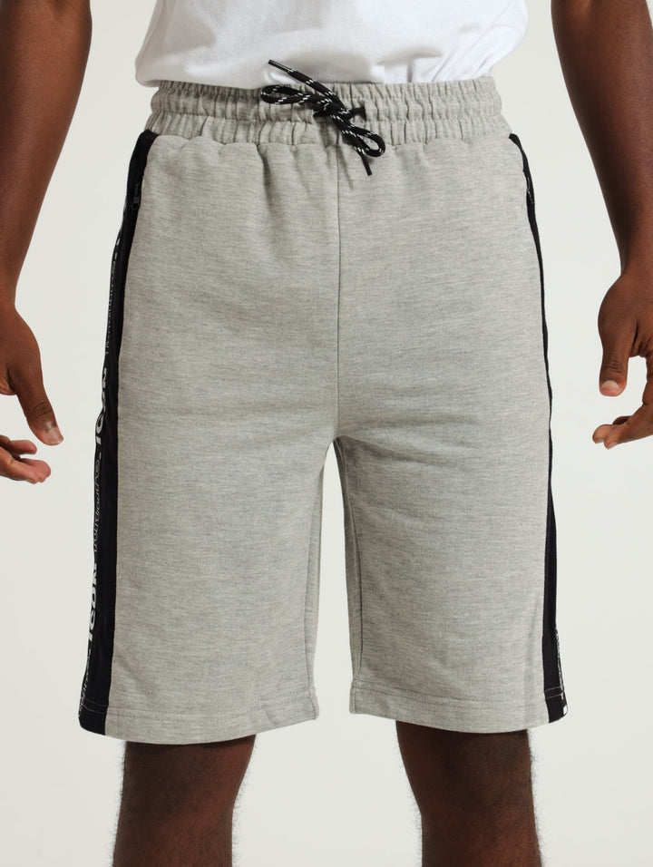 Boys Zip Fleece Shorts - Grey