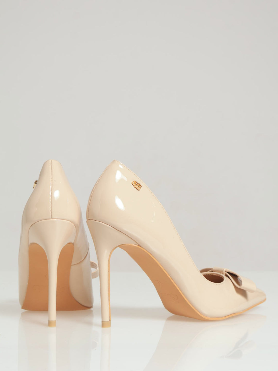 Lola 13 Pointed Toe Bow Detail Stiletto - Bone